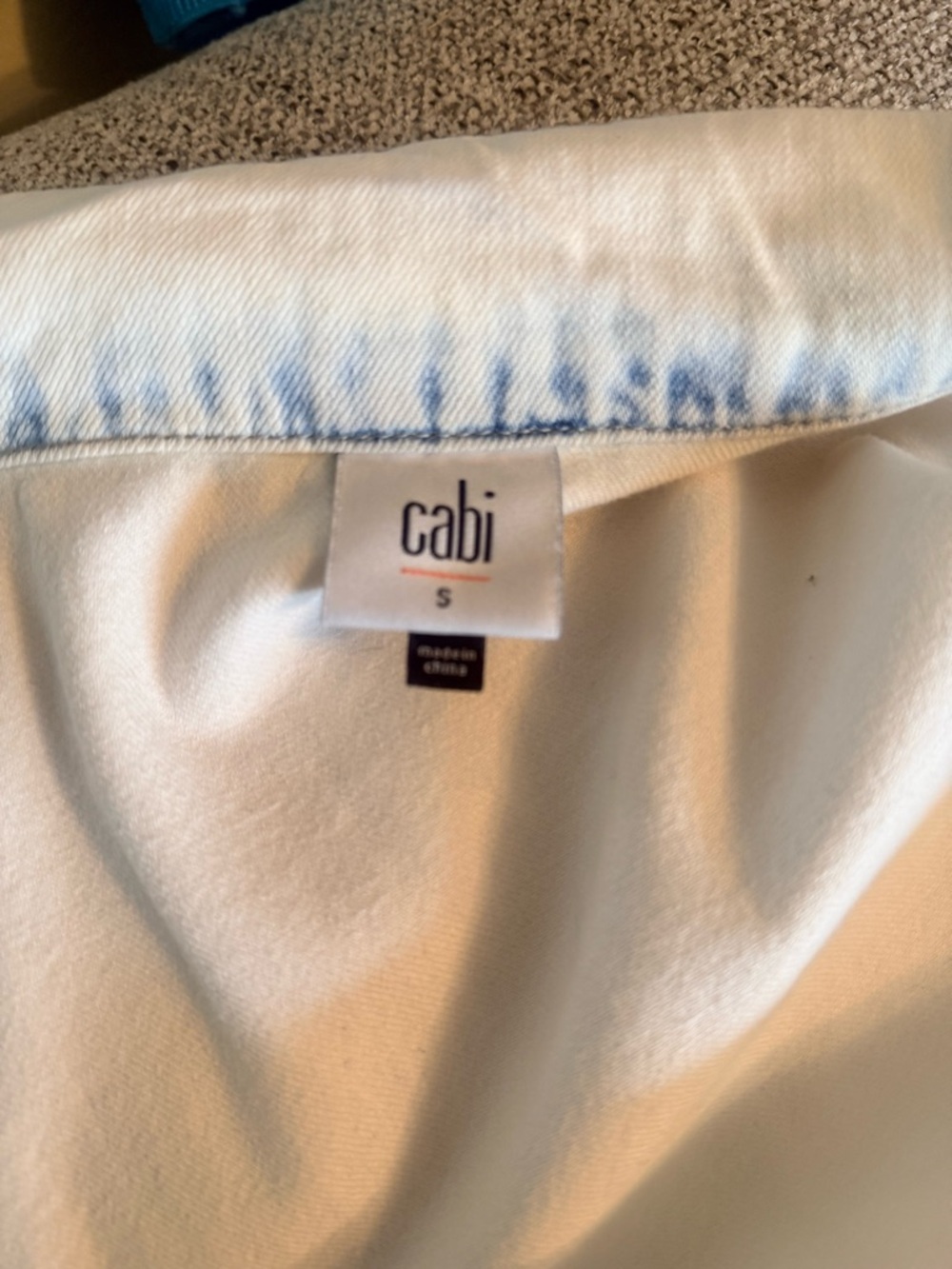 CAbi Light Blue & White Denim Jacket - Picture 2 of 9